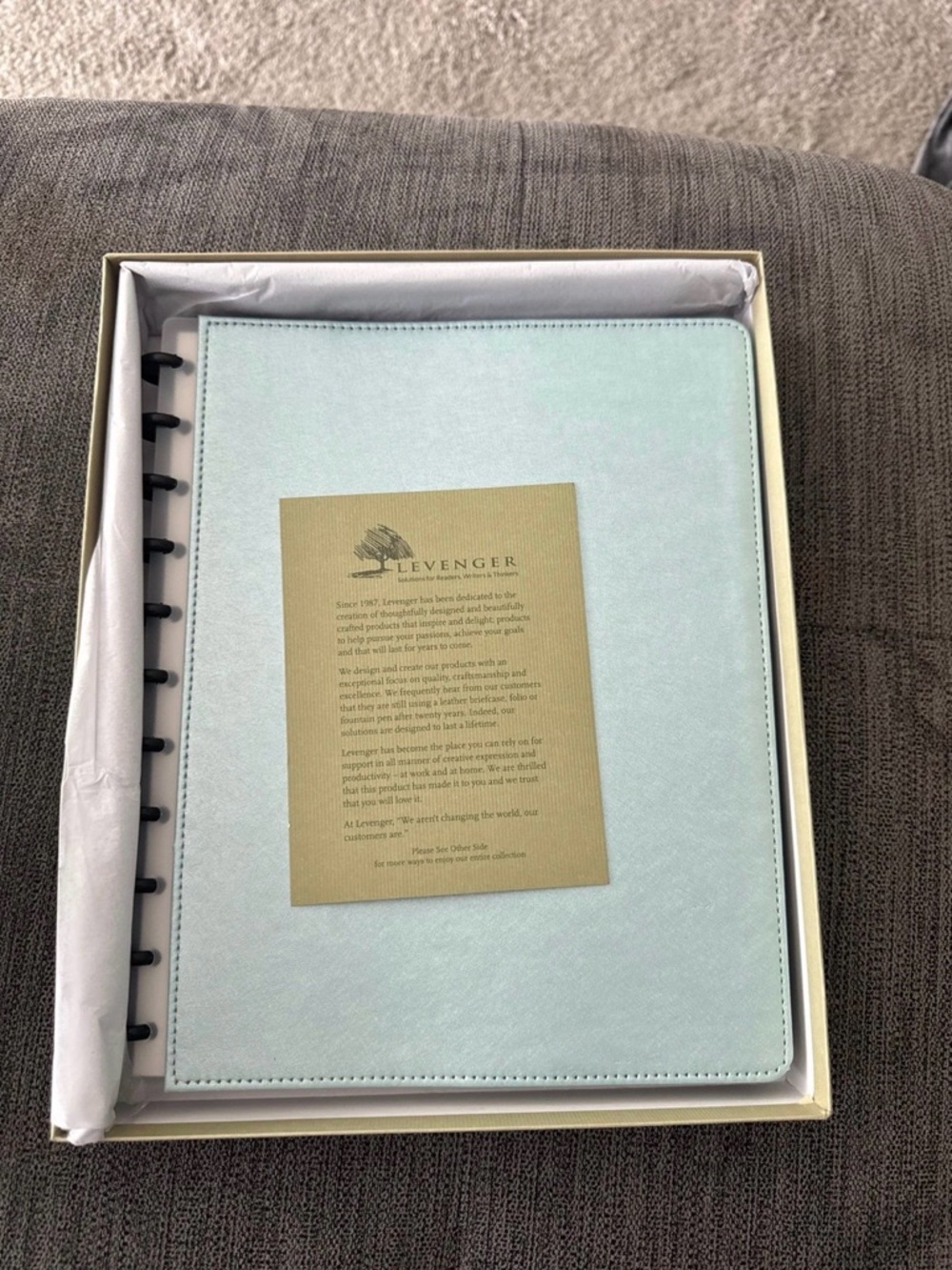 Levenger Mint Green Discbound Faux-Leather Circa Notebook (Letter)